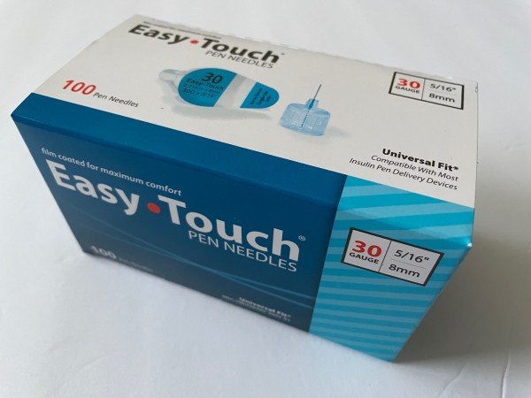 EasyTouch Pen Needles 30g, 5/16" (8mm) - Box of 100