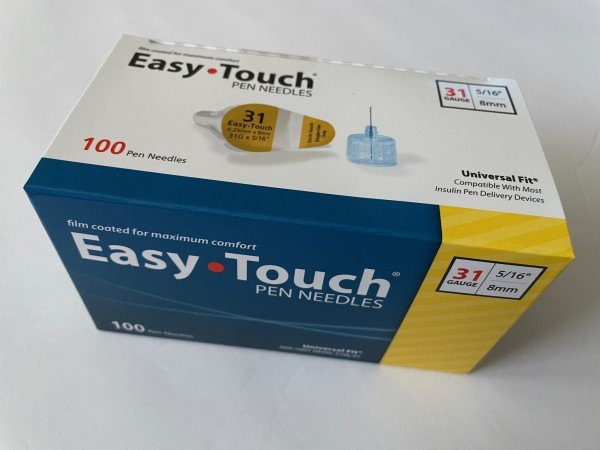 EasyTouch Pen Needles 31g, 5/16" (8mm) - Box of 100