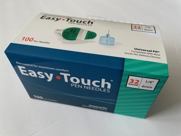 EasyTouch Pen Needles 32g, 1/4″ (6mm) - Box of 100