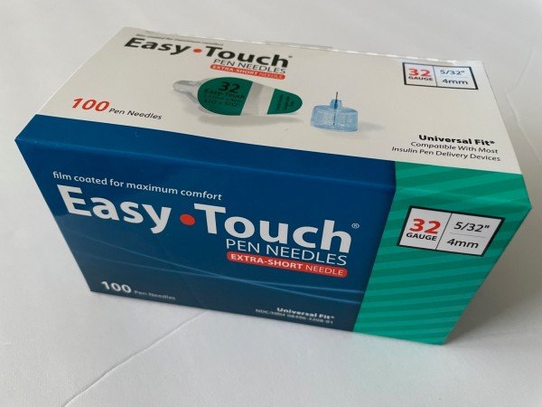 EasyTouch Pen Needles 32g, 5/32" (4mm) - Box of 100