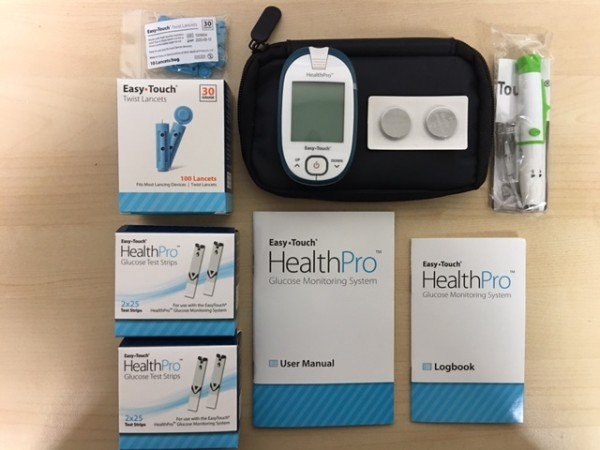 HealthPro Complete Diabetic Blood Glucose Testing Kit : Meter, 100 Test Strips, 100 GET•WELL Lancets, Adjustable Lancing Device, Logbook & Manual