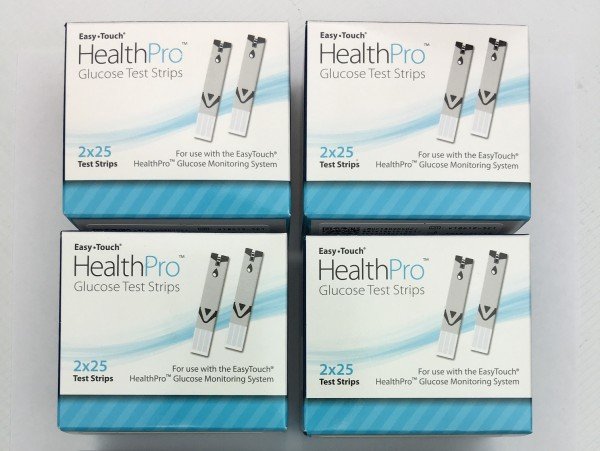 HealthPro Blood Glucose Test Strips Part #809050 - 4 Packs of 50  (Total 200)