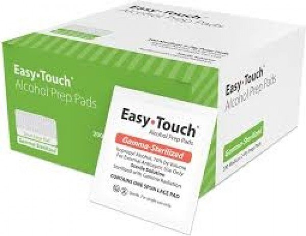 EasyTouch Alcohol Prep Pads - Spun Lace (200 Pads) - 1 Box