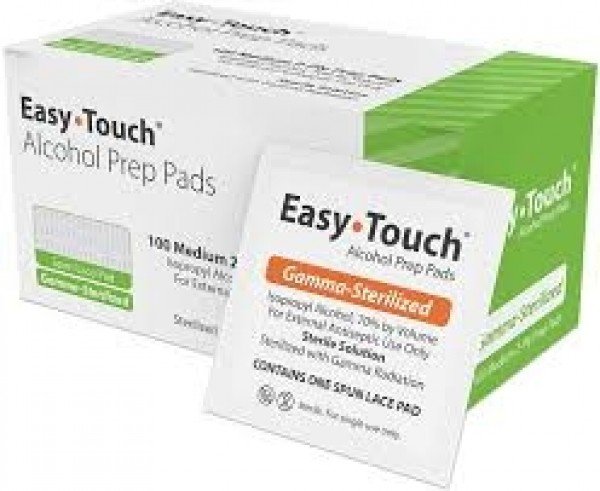 EasyTouch Alcohol Prep Pads - Spun Lace (100 Pads)