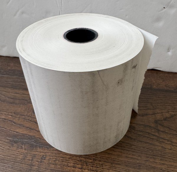 Thermal Paper Roll 4" x 575', 2.1 Mil, 1" Core, 1 Roll, Item # GW400575.  Made in USA