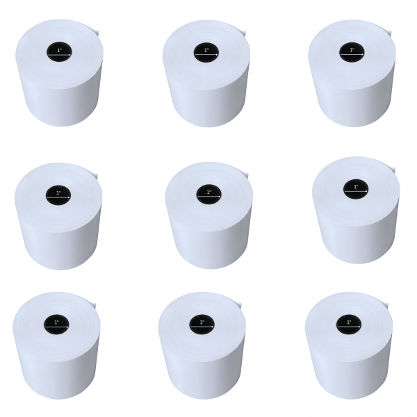 Thermal Paper Roll 4" x 575', 2.1 Mil, 1" Core, Case of 9 Rolls, Item# GW400575-9.  Made in USA