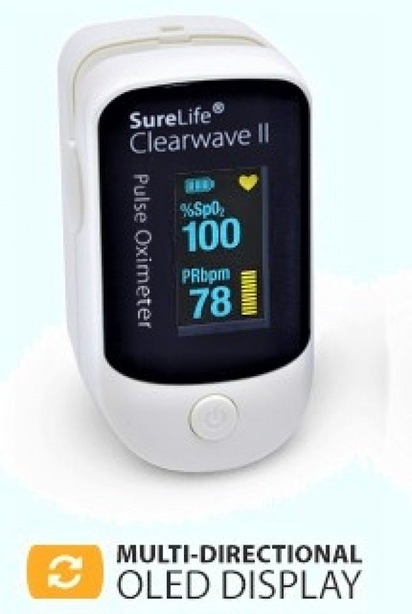 Surelife Clearwave II Finger Pulse Oximeter Multi Directional OLED