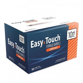 EasyTouch 10ML Luer-Lock Syringe Barrel Only (50 syringes) 