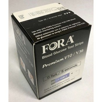 Fora Premium V10/ V30/G30 Blood Glucose Test Strips - Box of 50 (EXP 10/2027)
