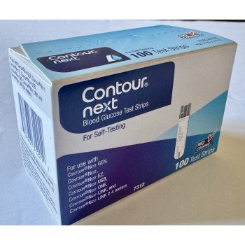 Contour Next Blood Glucose 100 Test Strips & 100 GetWell Fine 30g Universal Twist Lancets, EXPIRATION 04/27