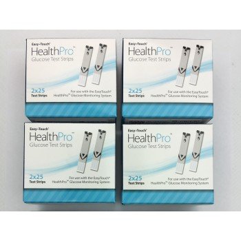 HealthPro Blood Glucose Test Strips Part #809050 - 4 Packs of 50  (Total 200)