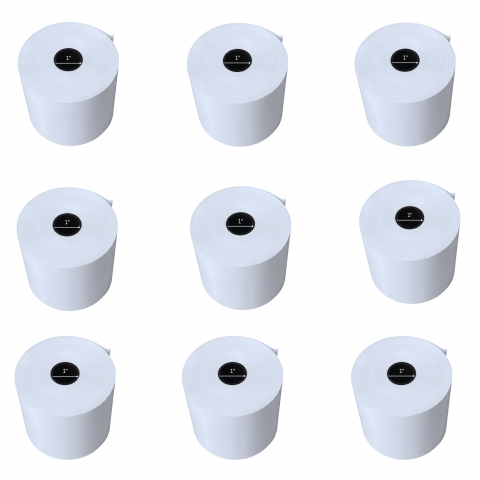 Thermal Paper Roll 4" x 575', 2.1 Mil, 1" Core, Case of 9 Rolls, Item# GW400575-9.  Made in USA