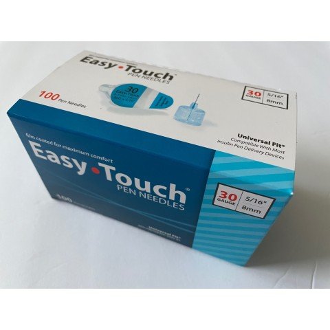 EasyTouch Pen Needles 30g, 5/16" (8mm) - Box of 100