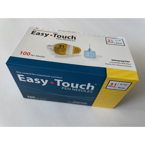 EasyTouch Pen Needles 31g, 5/16" (8mm) - Box of 100