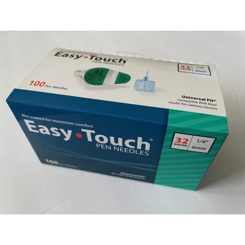 EasyTouch Pen Needles 32g, 1/4″ (6mm) - Box of 100
