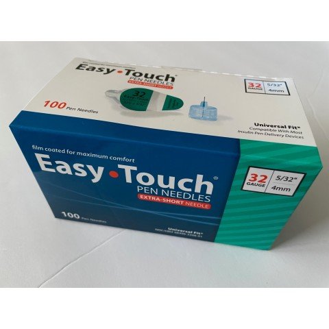 EasyTouch Pen Needles 32g, 5/32" (4mm) - Box of 100