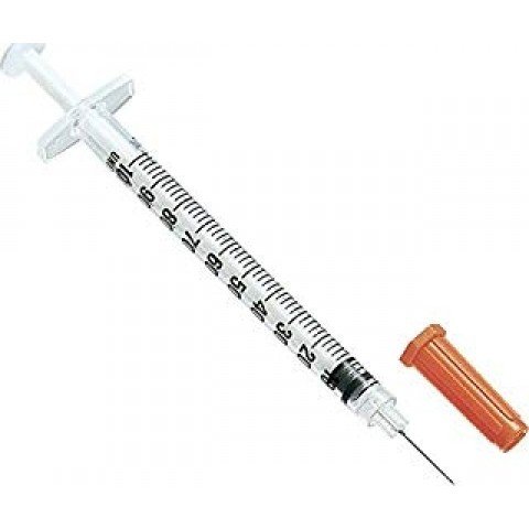Insulin Syringes 0.5 Ml U-100 1mL Syringe With 30G 1/4 Inch Needle - Sterile Individually Wrapped (Box Of 25) Bd Veo Insulin Syringes 6mm 31g