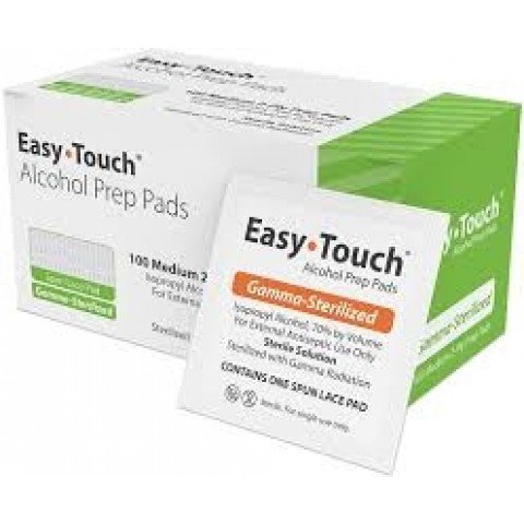 EasyTouch Alcohol Prep Pads - Spun Lace (100 Pads)