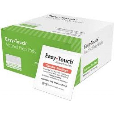 EasyTouch Alcohol Prep Pads - Spun Lace (200 Pads) - 1 Box